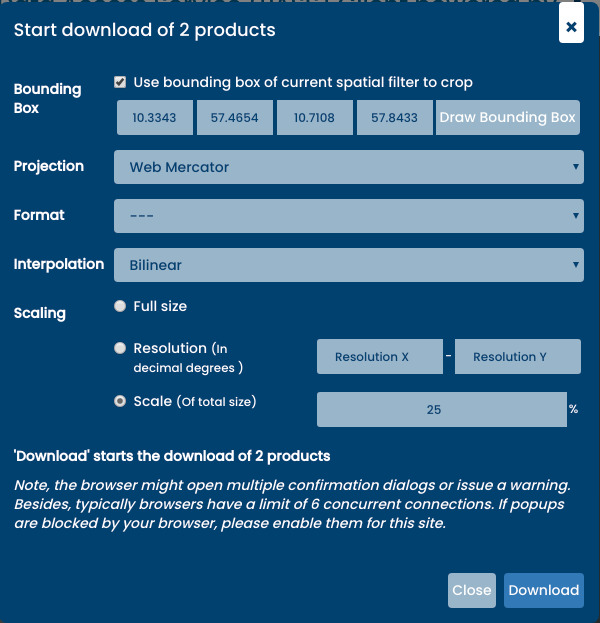 Web Client - Download multiple products via WCS